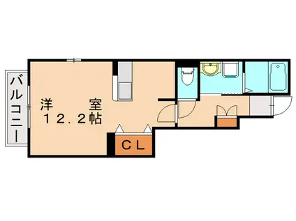 ハウス遠賀野(ワンルーム/1階)の間取り写真