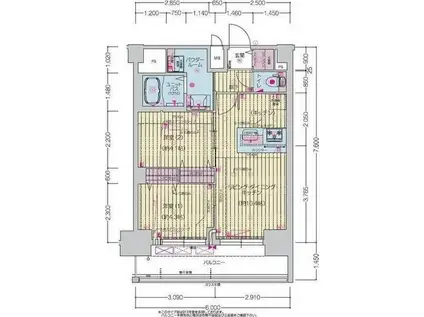 プレサンス上前津ディアシス(2LDK/9階)の間取り写真