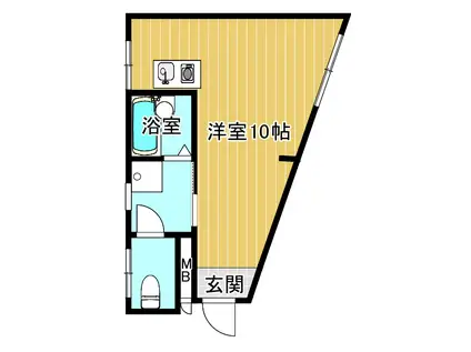 朝日ビル(ワンルーム/2階)の間取り写真