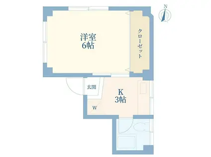 中島ビル(1K/1階)の間取り写真