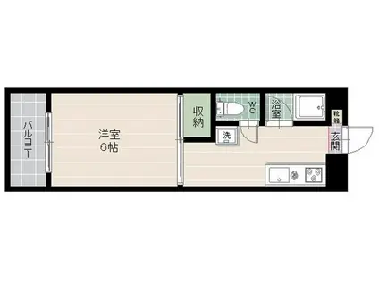 グランドハイツ百道(1K/2階)の間取り写真