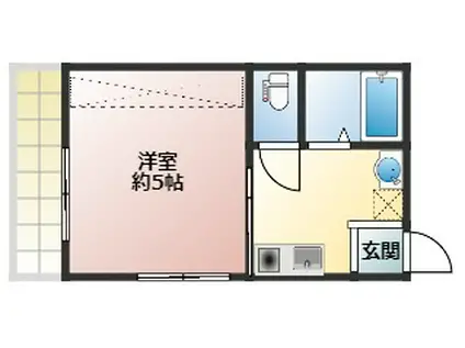 ジャサント津田沼(ワンルーム/1階)の間取り写真