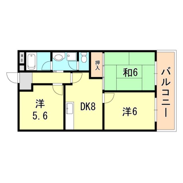 メゾン菊水(3DK/3階)の間取り写真