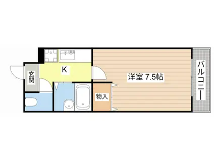 グリーンコート(1K/5階)の間取り写真