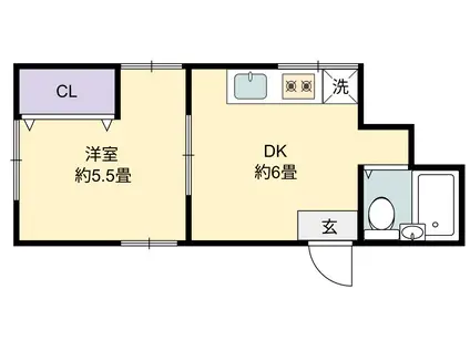 オーナーズマンション別棟(1DK/1階)の間取り写真
