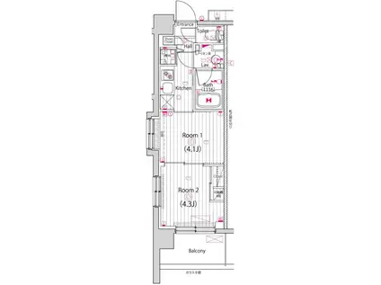 ガーラ・グランディ大森西(2K/2階)の間取り写真