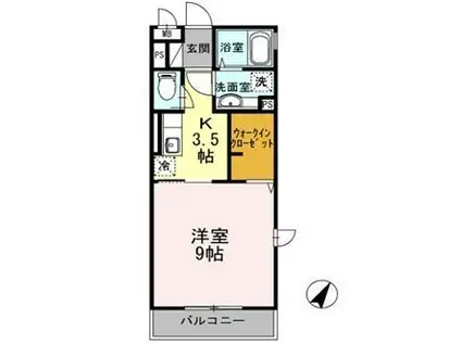 シュティルレーベン(1K/2階)の間取り写真