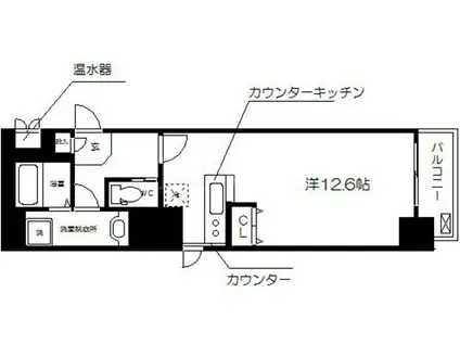 アスヴェル大阪城ウエストII(ワンルーム/10階)の間取り写真