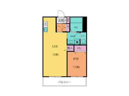 メモリープラザ(1LDK/3階)の間取り写真