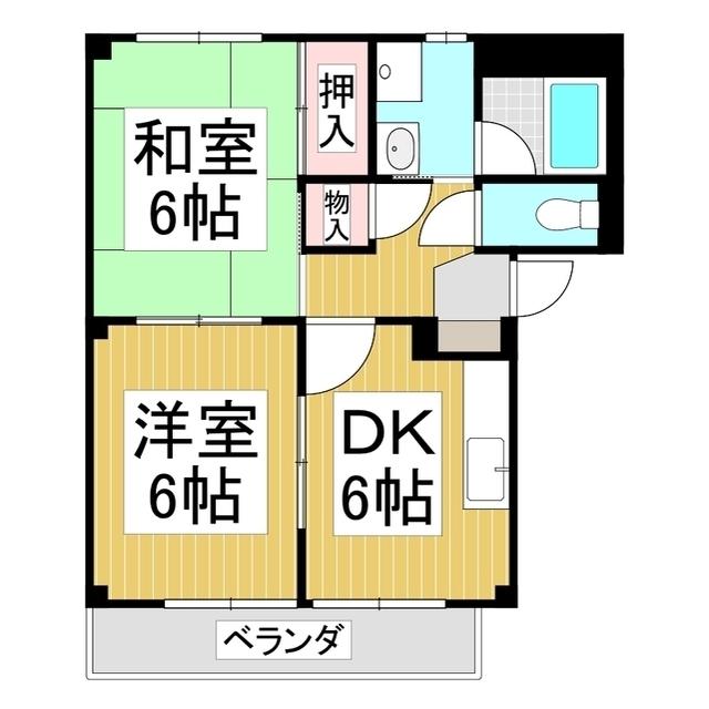 プリマリア60(2DK/2階)の間取り写真