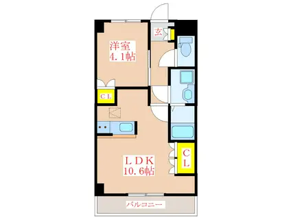 ネリヤ・カナヤ(1LDK/1階)の間取り写真