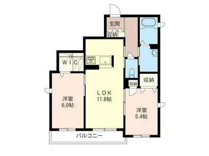 メゾン・クレール(2LDK/2階)の間取り写真