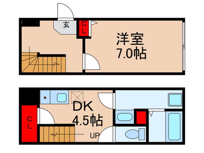 セグレート日本橋(1DK/1階)の間取り写真