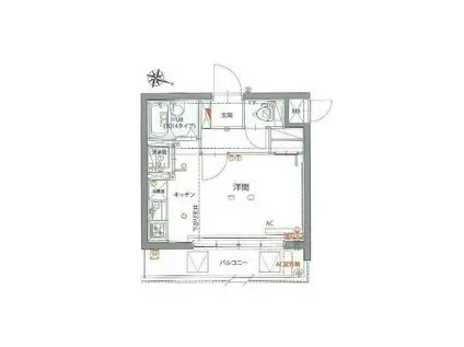 GENOVIA仲池上GREEN WALL(ワンルーム/2階)の間取り写真