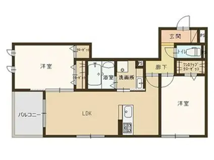 フローリッシュII(2LDK/3階)の間取り写真