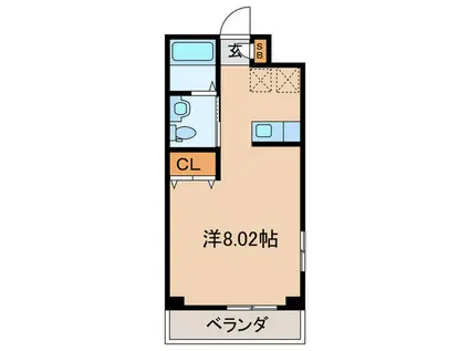 フラワーハイツ3番館(ワンルーム/1階)の間取り写真