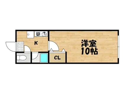 地下鉄千日前線 南巽駅 徒歩3分 4階建 築60年(1K/1階)の間取り写真