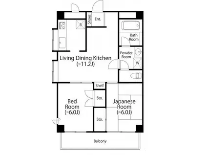 ライブ赤羽(2LDK/2階)の間取り写真