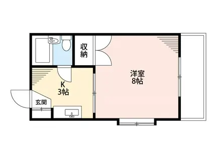 TYビル(1DK/3階)の間取り写真