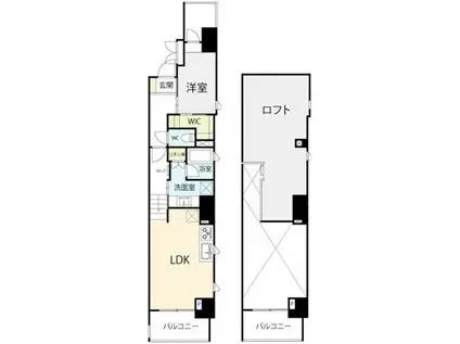 JR山手線 田町駅(東京) 徒歩7分 8階建 築4年(1LDK/4階)の間取り写真