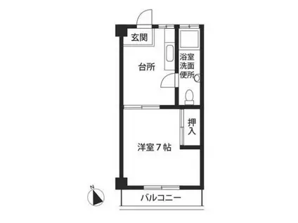 文蔵 ハイツ(1DK/2階)の間取り写真