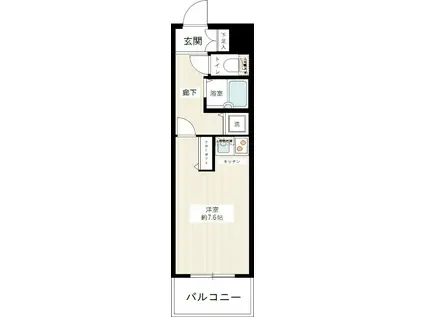 ヴェルト日本橋シティ(ワンルーム/13階)の間取り写真