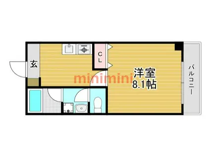 グリーンハイツ豊川II(1K/4階)の間取り写真