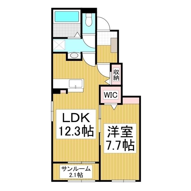 HUMMINGBIRD A(1LDK/1階)の間取り写真