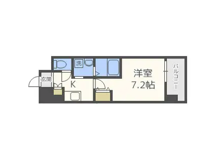 エスリード難波サウス(1K/15階)の間取り写真