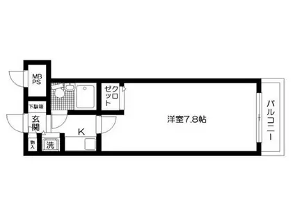 日神パレステージ三軒茶屋(1K/2階)の間取り写真