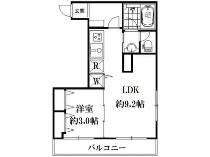 麻布ローヤルコーポ(1LDK/1階)の間取り写真