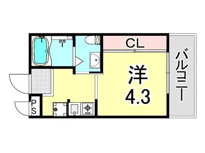 メゾン・ラフィネ(ワンルーム/3階)の間取り写真