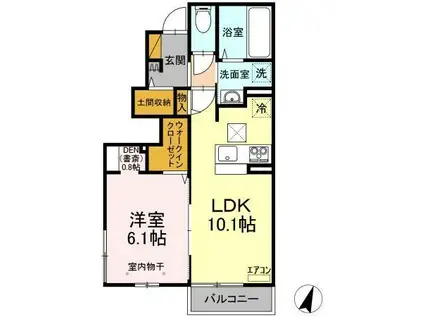 GRAND WINDS TSUKUBA(1LDK/1階)の間取り写真