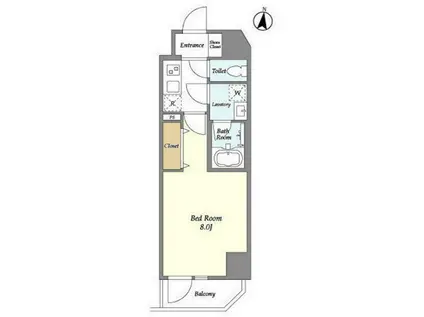 LA DOUCEUR大森山王(1K/2階)の間取り写真