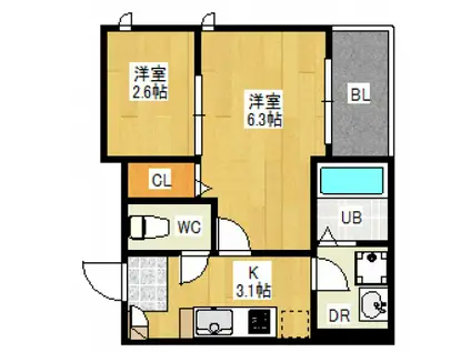 REGALEST-S LARC VI(2K/3階)の間取り写真