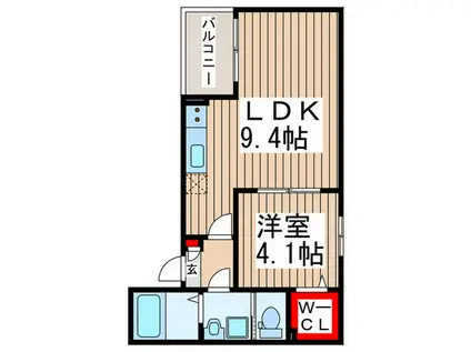 サニーパレス南流山(1LDK/3階)の間取り写真
