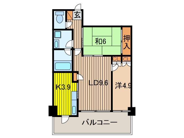グランデュオ南街区(2LDK/3階)の間取り写真