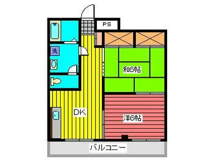 上野マンション(2DK/3階)の間取り写真