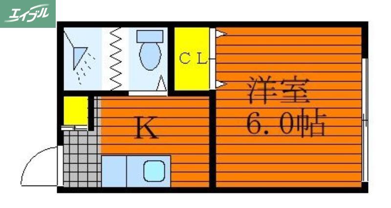 ル・クール東古松I(1K/1階)の間取り写真