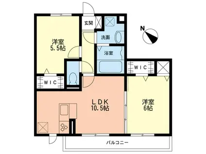 CLASS(2LDK/2階)の間取り写真