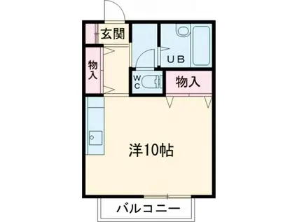 アドバンスあきる野II(ワンルーム/2階)の間取り写真