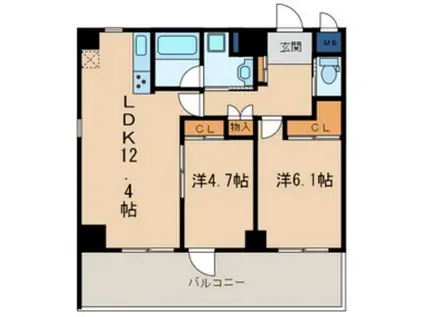 RALLY S(2LDK/9階)の間取り写真