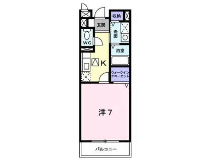 コウジィーコートII(1K/1階)の間取り写真
