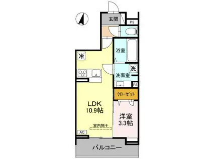 BEL CUORE YONO(1LDK/3階)の間取り写真