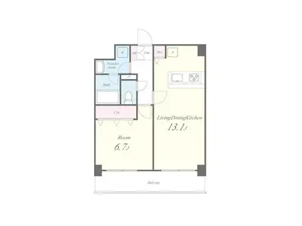 プロスペランド府中(1LDK/3階)の間取り写真