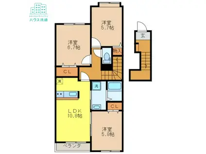 FIORENTE(3LDK/2階)の間取り写真