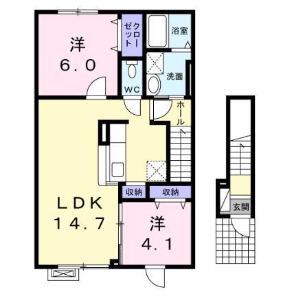 シェーネ ブリーゼ(2LDK/2階)の間取り写真