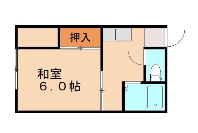 第二天野ハイツ(1K/2階)の間取り写真