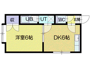アスティオン284(1DK/2階)の間取り写真