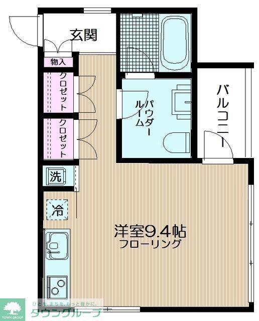 フラッツ・DEN(ワンルーム/2階)の間取り写真